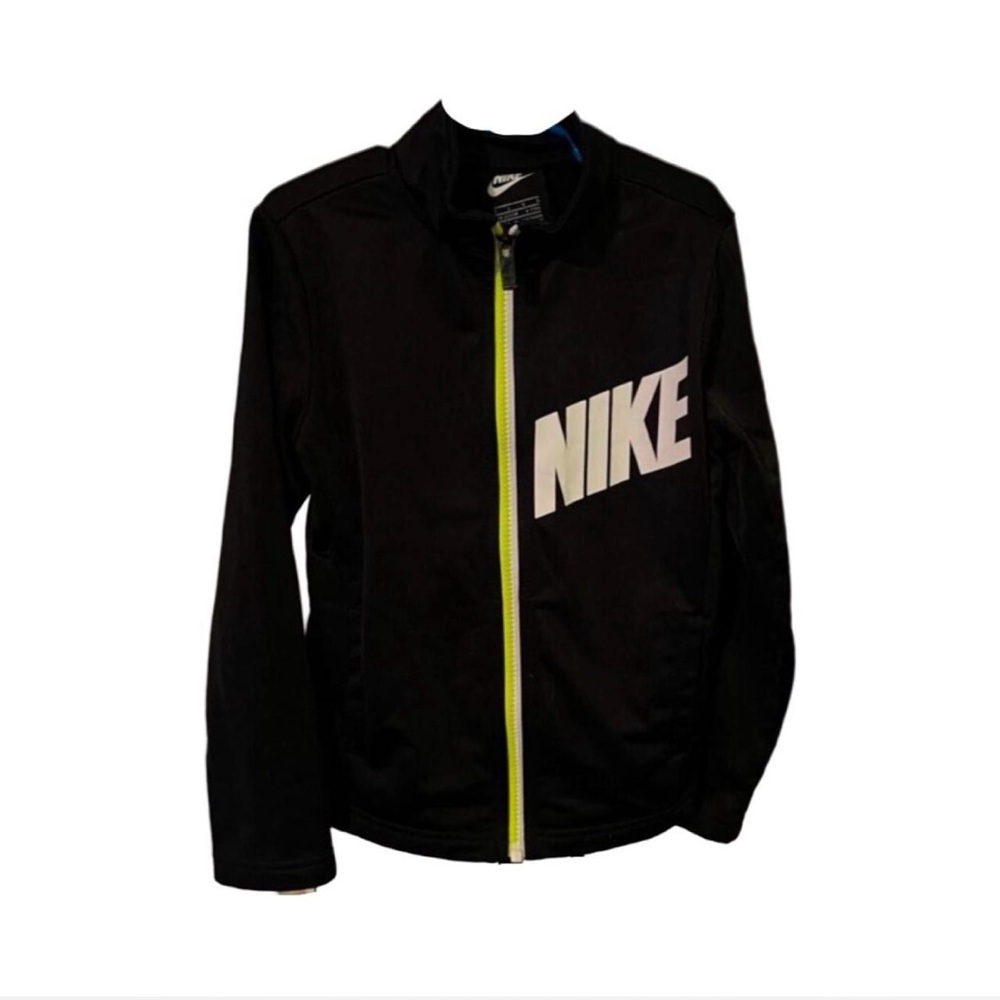 Sporty Nike Black and White Zip-Up Track Jacket Unisex All Seasons